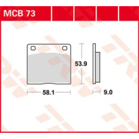 All Round Sintered Metal Brake Pads — 58.1 mm length, 53.9 mm width, 9.0 mm thickness