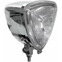 Aris Replica Headlight Assembly — 178 mm (7"), 12V, 35W, triangular, chrome