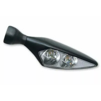 Micro Rhombus Extreme Turn Signals — 23 mm, 12V, Threaded M8 x 20, Black