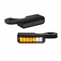 LED Handlebar Turn Signals — 12V, handlebar mount, black