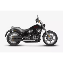 Overlapped Slip-Ons Muffler for HD-SOFTAIL M8 — right-side, matte black, 2 slip-on