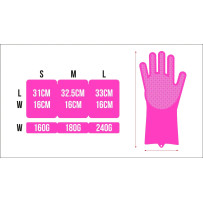 Deep Scrubber Gloves — Size M, Pink
