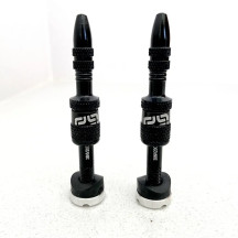 Quick Fill Presta Tubeless Valve Set — 16-24mm short stem, 23-31mm long stem, black