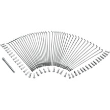 Chrome and Stainless Steel Spoke Set — 9-1/2" spokes, 21" rim, Front, Wide Glide