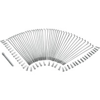 Chrome and Stainless Steel Spoke Set — 9.5" spoke length, 21" rim, Narrow Glide, Front