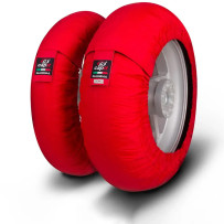 Suprema Spina Tire Warmer — M/XL, Front ≤125/17, Rear ≤200/55-17, Red