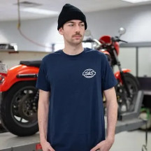 S&S® Performance Parts T-Shirt — S, slim fit, navy