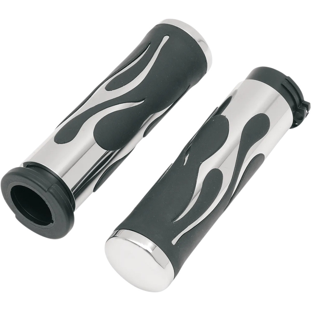 Flamed Grips — 25.4 mm (1\"), Black, Chrome