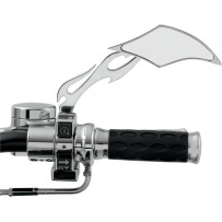 Gothic Mirror with Sculptured Stem — 5/16"-18, 6" stem, Chrome