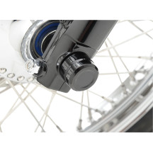 Billet Axle Caps — for 1.130" axle head, 5/16" axle nut, Black semi-gloss