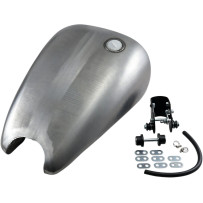 Extended Smooth-Top QuickBob™ Rubber-Mount Gas Tank — 3.9 US gal, 22 mm outlet, raw finish