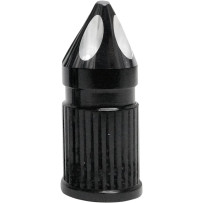 Spike Valve Stem Cap — Black anodized, billet aluminum