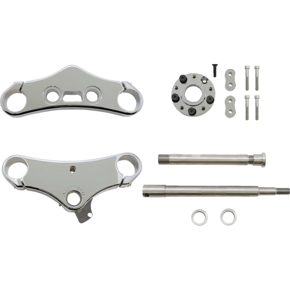 49 mm Wide Glide Triple Tree Conversion Kit — 5° rake, Chrome