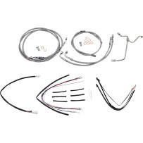 Complete Stainless Braided Handlebar Cable/Brake Line Kit — 18\" ape hanger fit