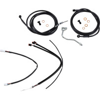 Complete Black Vinyl Handlebar Cable/Line Kit for Ape Hangers — 35.5 cm (14\") fit, Black