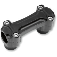 Bone Bar Handlebar Clamp & Riser Kit — 25.4 mm rise & clamp, 1/2-13 thread, Black gloss
