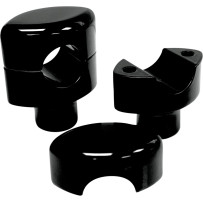 Hefty Smooth Handlebar Risers for 1-1/4" Handlebars — Rise 38.1 mm (1-1/2"), Clamp 32 mm (1-1/4"), Black gloss