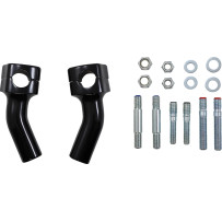 Kickback Handlebar Risers — 4" rise, 1-1/2" pullback, 1" clamp, black gloss