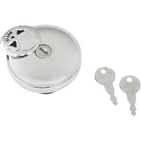 Screw-In Locking Skull Gas Cap — Chrome
