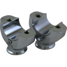 Lower Risers — 1-1/4" riser, 0 mm (0") pullback, Chrome