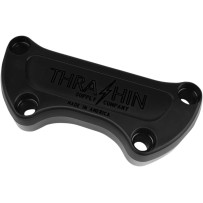 Handlebar Clamp — 25.4 mm (1"), for '74–'24 Harley-Davidson, 3.5" on-center risers, black anodized