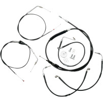 Standard Black Vinyl Handlebar Cable/Brake Line Kit — Ape Hanger, 12"–14", Black