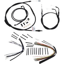 Complete Black Vinyl Handlebar Cable/Line Kit for Ape Hangers — 35.5 cm (14"), Ape Hanger, Black