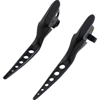 Racing Hand Levers — Brake, Clutch, Black powder-coated gloss, Pair