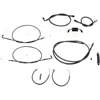 Complete Midnight Braided Handlebar Cable/Brake Line Kit — fits 15"–17" handlebars, Black