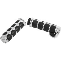 ISO®-Grips for Harley — 25.4 mm (1") handlebar diameter, Black, Chrome