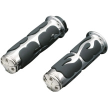 ISO®-Flame Grips — 1" diameter, 5" length, Black, Chrome