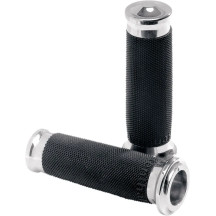 Contour Renthal Wrapped Grips — 25.4 mm (1\"), Chrome and Black