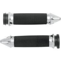Custom Spike End Grips — 25.4 mm (1"), 12.7 cm (5"), Black, Chrome