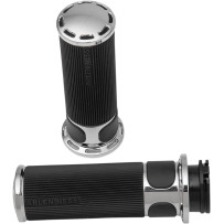 Slot Track Grips — 25.4 mm (1"), Black, Chrome
