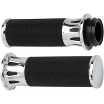 Fusion Deep Cut Grips — 25.4 mm (1"), Chrome, Black