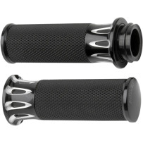 Fusion Deep Cut Grips — 1" handlebar, Black anodized