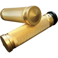 Brass Knurled Custom Grips — 25.4 mm (1"), Polished