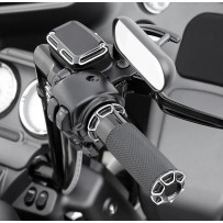 Beveled Grips — 25.4 mm (1") handlebar, Black anodized, Throttle-by-wire