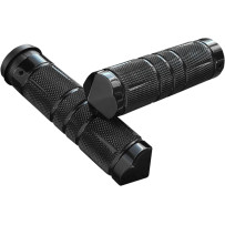 Knurled Diamond Custom Grips — 1" (25.4 mm) handlebar, Anodized Black