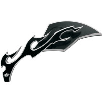 Billet Aluminum Mirror — 2-3/4" head, 7-1/8" wide, 7-3/4" stem, screw-in, Chrome/Black/Matte/Silver