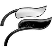 Micro-Mirror — 38.1 mm head, 114.3 mm width, screw-in mount, black powder-coated