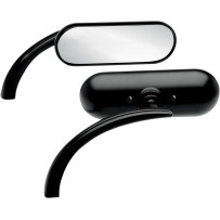 Micro-Mirror — 4.5 in width, 1.5 in height, Black powder-coated, screw-in mount