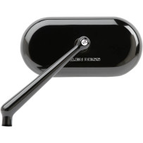 Forged Oval Mirror — 74.17 mm H, 14.81 cm W, 10.24 cm stem, screw-in, black anodized