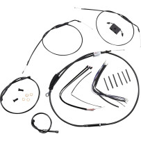 Extended Handlebar Cable and Brake Line Kit for Sportsters with ABS — 12" (30.5 cm) bar height, ape hanger fit, black