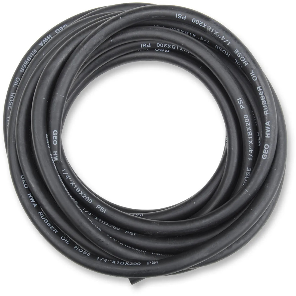 Universal Black Rubber Fuel/Oil Line — 7.9 mm (5/16\"), 7.62 m (25\'), Black