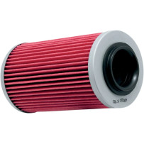 Performance Oil Filter — 97 mm (3-13/16"), Red, Silver