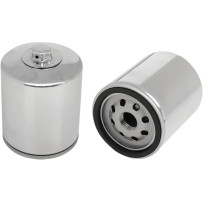 Performance Oil Filter — 102 mm length, 76 mm width, Chrome