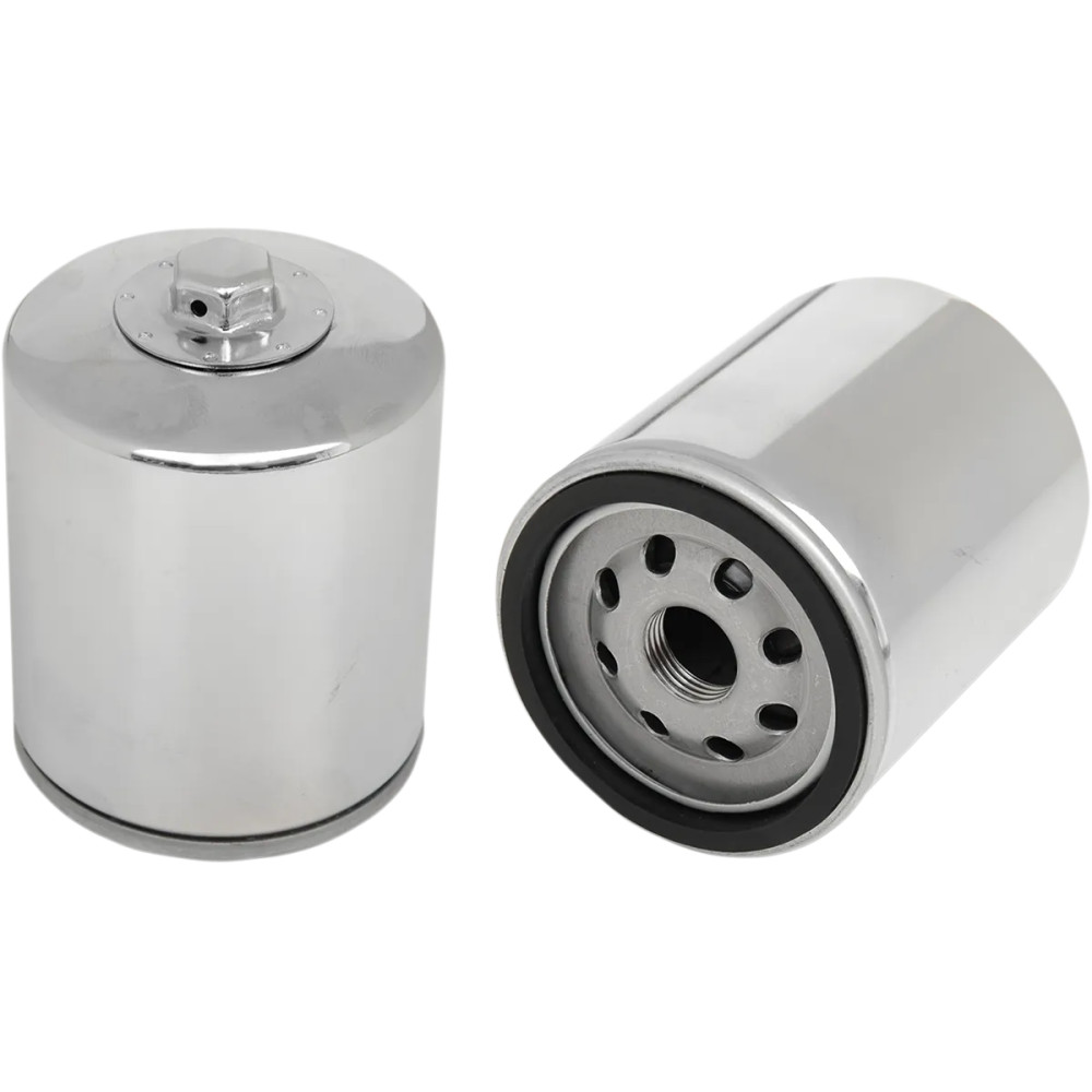 Performance Oil Filter — 102 mm length, 76 mm width, Chrome