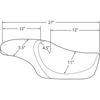 Predator Seat — 27" overall, 12" driver, 1-3/4" thickness, Black