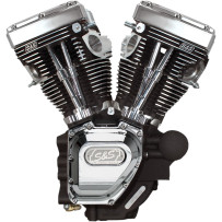 T143 Long Block Engine — 143 cu in, 4.625" stroke, 10.5:1 compression, Chrome